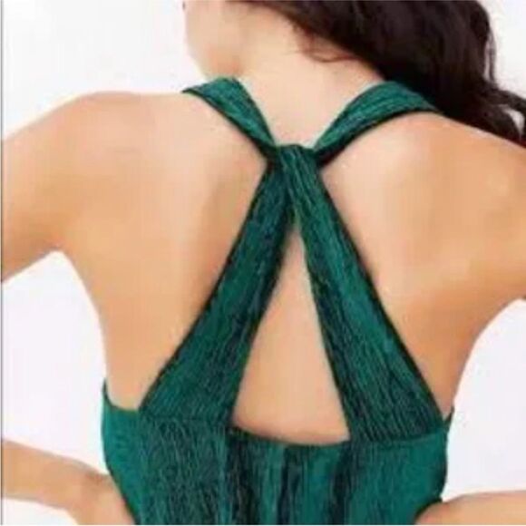 Anthropologie Green Maeve Adrienne Twist-Back Textured Velvet Midi Dress XS - Picture 3 of 16